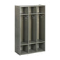 ECR4Kids Streamline 3-Section Coat Locker with Cubby Storage, Classroom Furniture, Grey Wash - color: Grey Wash