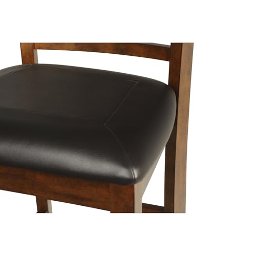 New Classic Furniture Gia Counter Dining Chair (Set of Four), Black PU Upholstered Seat & Back Rest, Brown - color: Brown, size: Set of 4, style: Counter Chair