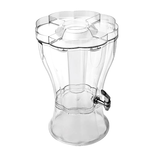 3.5-Gallon Beverage Dispenser - Break-Resistant Tritan Drink Dispenser with Removable Ice-Cone & Party Top Lid (Holds Cups, Sweeteners, Garnishes) for Parties & Events