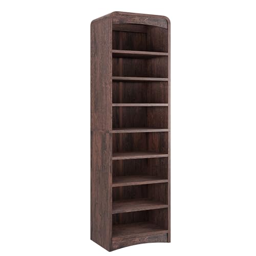 Tall Shoe Cabinet 8-Tier with Adjustable Shelves, Espresso | Freestanding Shoes Organizer Cabinet for Entryway, Hallway, Living Room - color: Espresso