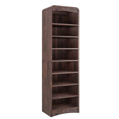 Tall Shoe Cabinet 8-Tier with Adjustable Shelves, Espresso | Freestanding Shoes Organizer Cabinet for Entryway, Hallway, Living Room - color: Espresso