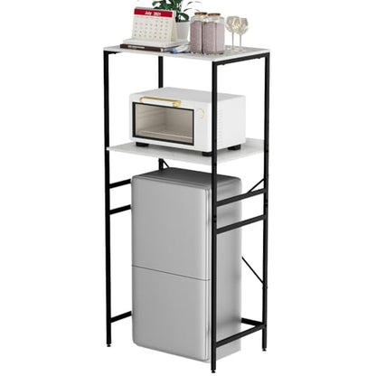 Mini Fridge Shelf Mini Fridge and Microwave Stand Over Mini Fridge Storage Rack Height Adjustable Microwave and Fridge Stand Suitable for Dorm, Kitchens, Offices,Marble-Look - color: Marble-look Finish