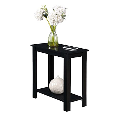 Convenience Concepts Designs2Go Baja Chairside End Table 23.75"- Modern Living Room Table with Storage Shelf, Transitional Bedside Table, Black - color: Black