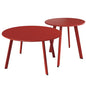 Grand patio Round Steel Patio Coffee Table Weather Resistant Nesting Tables Including One Large Side Table and One Small End Table, (Red, 2PC) - color: Red, style: 2 PC