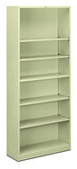 HON Brigade Metal Bookcase - Bookcase with 6 Shelves, 34-1/2w by 12-5/8d by 81-1/8 h, Putty (HS82ABC) - color: Putty, size: 6 Shelves
