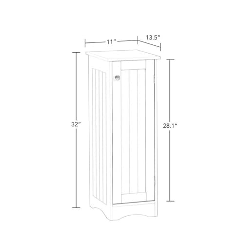 RiverRidge Ashland Slim Linen Cabinet - White - Narrow Cabinet for Bathroom Slim Storage with 2 Adjustable Shelves for Small Spaces
