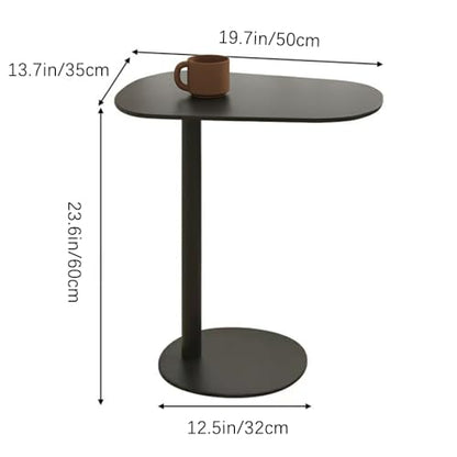 C Shaped End Table Small Side Tables Living Room, Metal Coffee Accent Table | Outdoor C Table Narrow Sofa Table, Couch Tables That Slide Under, TV Trays Bedside Nightstand for Bedroom Patio Small Spaces
