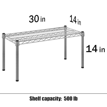 14" Deep x 30" Wide x 14" Height Wire Shelving Kit | 1-Tier | NSF Commercial Storage Rack Unit - size: 14" Deep x 30" Wide