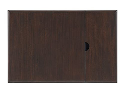 Martin Svensson Home Elegant Chairside End Table with Power — 24″W x 16″D x 25″H, Catalina Blue with Walnut Top — Transitional Painted Accent Table with Flip-Top USB Charging, Drawer & Cabinet Storage - color: Catalina Blue With Coffee Walnut Top