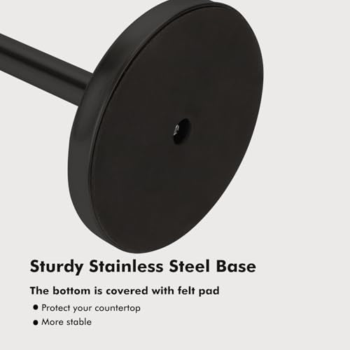 Paper Towel Holder Countertop, Standing Paper Towel Roll Holder for Kitchen Bathroom, with Weighted Base for One-Handed Operation (Black) - color: Black