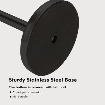 Paper Towel Holder Countertop, Standing Paper Towel Roll Holder for Kitchen Bathroom, with Weighted Base for One-Handed Operation (Black) - color: Black