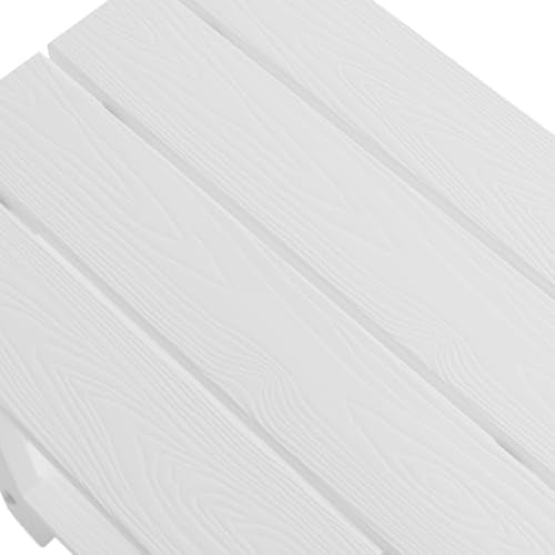 Small Leisure Line Side Table, 2-Tier Adirondack Side Table Outdoor with Open Shelf, 16 in Wooden Deck Table for Patio Porch Pool, 200 Lbs Capacity, Easy Assembly (White) - color: White