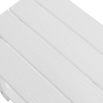 Small Leisure Line Side Table, 2-Tier Adirondack Side Table Outdoor with Open Shelf, 16 in Wooden Deck Table for Patio Porch Pool, 200 Lbs Capacity, Easy Assembly (White) - color: White