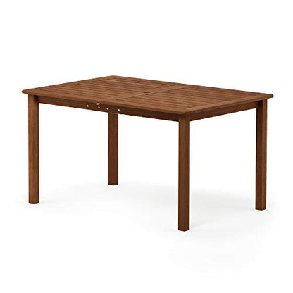 Furinno Tioman Outdoor Dining Table, Natural 35.5"D x 59.0"W x 29.0"H - color: Natural, size: 35.5"D x 59.0"W x 29.0"H