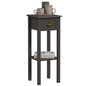 HOMCOM Narrow End Table with Drawer Slim Side Table for Small Spaces Coffee | Tall Telephone Table, Skinny Modern Design, for Small Spaces, Living Room - color: Coffee