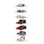 Aquiver Acrylic Vertical Shoe Rack - Free Standing Shoe Rack 7 Tier Shoe Storage Organizer Narrow Shoe Rack for Small Spaces, Entryways, Living Rooms, Bedrooms, 11'' L x 11'' W x 41.7'' H