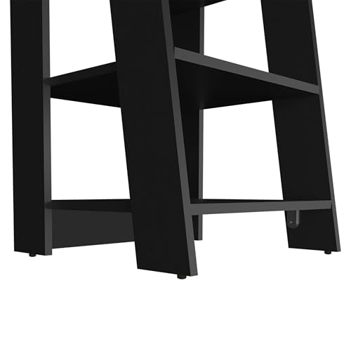 Freestanding Bathroom Shelf with Open Storage, Black