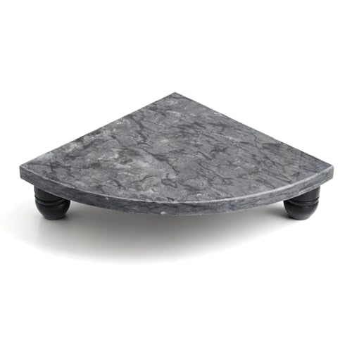 Marble Riser Decor Pedestal Tray, Decorative Marble Riser For Decor Display, Decorative Pedestal Stand for Kitchen Counter Decor (Black-S) - color: Black-S