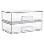 Vtopmart 12.1''W Clear Stackable Storage Drawers,2 Pack Acrylic Plastic Organizers Bins for Makeup Palettes, Cosmetics, and Beauty Supplies,Ideal for Vanity, Bathroom,Cabinet,Desk Organization - style: 2pack Wide