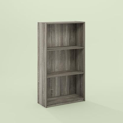 Hagen 3-Tier Bookshelf, 40 Inch Tall Bookcase, for Home Office, Study, Living Room, Olive Oak - color: Olive Oak, size: 21.8(W)x39.5(H)x9.3(D) inches