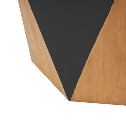 Deco 79 Wood Geometric Side End Accent Table Diamond End Table with Black Accents, Side Table 19" x 19" x 24", Brown - color: Brown, size: 19" x 19" x 24"