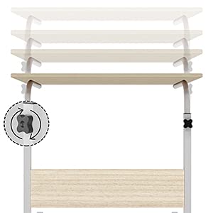 Side Table with Wheels, Home Snack Side Table with Castors Mobile (Maple) - color: Maple, size: 31.5 inches
