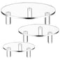 Lineshading 3 Pcs Round Acrylic Display Riser Clear Round Stands Clear Pedestal Riser Board for Cake Plant Dessert Jewelry Collectible Cupcake Figure Wedding Birthday Party Decor(6'',8'',10'') - size: 6'',8'',10'', style: Round