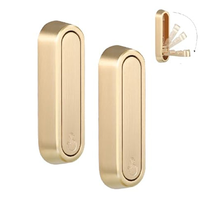 Folding Coat Hooks, 2 Pcs Foldable Gold Wall Hooks Heavy Duty Foldable Hook Bathroom Towel Hooks Robe Hooks Wall Mounted for Hanging Coat Towels Clothes Hat Bags Keys - color: Gold, size: 2 Pcs