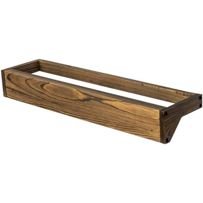 MyGift Set of 4 Rustic Burnt Solid Wood Hanging Shoe Storage Organizer Racks, Wall Mounted Space Saving Footwear Holder for Closet, Mudroom, Entryway, Holds 8 Pairs - color: Burnt Wood
