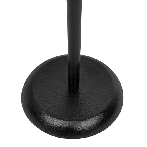 Kate and Laurel Alessia Modern Decorative Metal Drink Table; 8 x 8 x 22; Black; Round Cast Aluminum Pedestal Plant Stand with Rough Texture and Deckled Edge - color: Black
