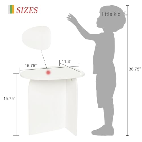 AWASEN White Side Table, Small Triangle End Table Living Room, White | Modern Accent Table with Unique Tabletop, Mini Bedside Table for Small Spaces - color: White