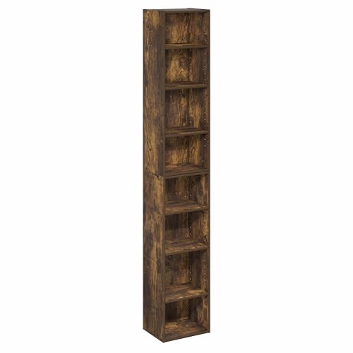8-Tier Bookshelf, Bookcase, Book Shelf with Open Shelf, 9.3 x 11.8 x 70.9, for Home Office, Living Room, Bedroom, Amber Pine - color: Amber Pine, size: 8 Tier