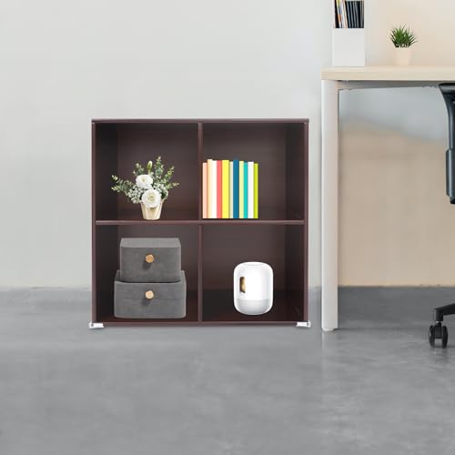 4 Cube Storage Organizer - Pine Wood Bookshelf - Cube Shelf - Vertical or Horizontal Bookcase - Open Book Shelf - Easy Assembly for Bedroom, Living Room, Office - size: 4 Cube