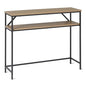 Amazon Basics Rectangular Console Table with Storage Shelf, Steel Frame, Oak Finish, 39.4"W x 31.5"H x 11.8"D - color: Oak, style: console table