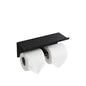Black Toilet Paper Roll Holder with Shelf Wall Mounted for Bathroom (Black, Double Head) - color: Matte Black