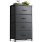 AODK Small Dresser for Bedroom with 4 Storage Drawers, Dark Grey | Dressers Chest of Drawers Fabric Dresser with Sturdy Steel Frame, Dressers for Closet with Wood Top - color: Dark Grey