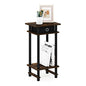 Furinno Turn-N-Tube Tall End Side Night Stand/Bedside Table with Bin Drawer, 1-Pack, Amber Pine/Black/Black | 1x Storage Bin, Tall Narrow Open Shelf Night Stand, Modern Bedside Table, Toolless Assembly, for Living Room, Bedroom - color: Amber Pine/Black/B