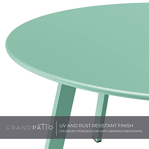 Grand Patio Round Steel Patio Coffee Table, Weather Resistant Outdoor Large Side Table, Mint Green… - color: Mint Green, style: 1 PC