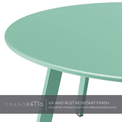 Grand Patio Round Steel Patio Coffee Table, Weather Resistant Outdoor Large Side Table, Mint Green… - color: Mint Green, style: 1 PC