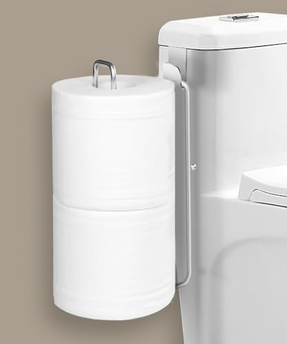 Over The Tank Toilet Paper Holder,Bathroom Toilet Paper Roll Holder for 2 Roll Tissue, Brushed Nickel,Self Adhesive Wall Mount,Stainless Steel Toilet Paper Holder Storage 1pcs - color: I:hold 2 Rolls Tissue(1pcs,silver)