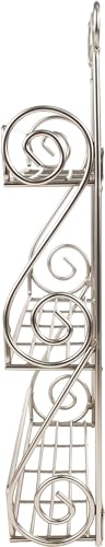 FitWell Scroll Wall Mount Spice Rack, 3-Tier, Traditional Spice Rack Cabinet & Kitchen, Beauty & Nail Polish Organizer for Bathroom, Scroll Wall-Mounted (Satin Nickel) - color: Satin Nickel