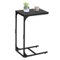 WLIVE C Shaped End Table, Small Couch Side Tables with Metal Frame, Sofa Table TV Tray for Living Room, Bedroom, Relief Black - color: Relief Black