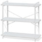 HCHQHS Bookshelf, 3-Tier Industrial Bookcase, White Open Book Shelf, Freestanding Horizontal Bookshelves with Metal Frame - color: Cloud White, size: 3-Tier (35.8"W x 35.8"H)
