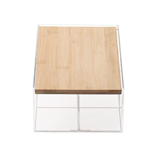 Mind Reader Tea Bag Organizer, Tea Station, Countertop Storage, Acrylic, 6.25"L x 9"W x 5.5"H, Brown - style: Tea Bag Caddy