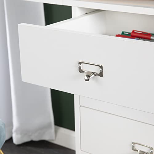 SEI Furniture Drop-Leaf Desk w/Storage, White