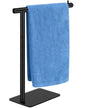Hand Towel Holder, Stainless Steel Towel Holder Stand for Bathroom, L-Shaped Hand Towel Rack Standing for Vanity Kitchen Countertop, Black