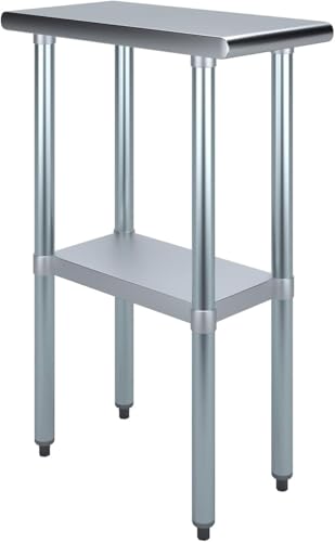 24" x 12" Stainless Steel Prep Table – NSF Certified Heavy Duty Work Table for Home & Commercial Use – Galvanized Undershelf & Legs - size: 12x24
