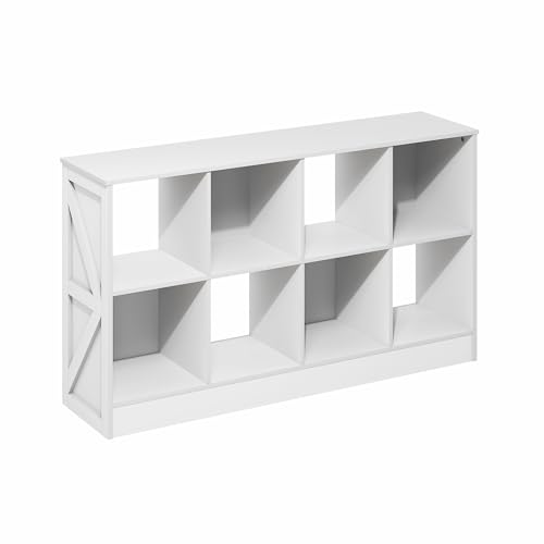 8-Cube Farmhouse Bookcase, Display Bookshelf, Book Shelf, 11.8 x 47.6 x 26.8, for Bedroom, Living Room, Home Office, White - color: White, size: 8 Cube