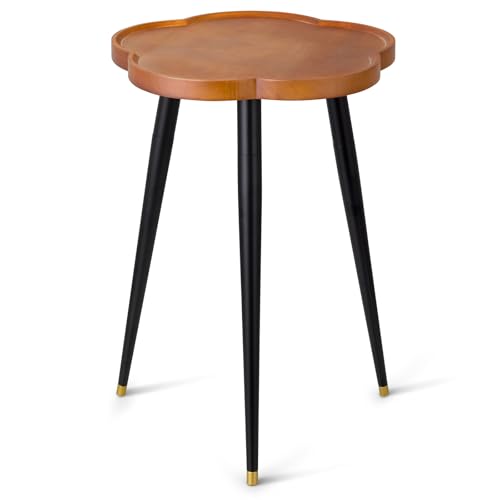 KINNARY Plant Stand Indoor, Wood Plant Table Plant Holder with Raised Design,Heavy Duty Metal Flower Pot Stand, Mid Century Modern Home Decor Small Side End Table（Clr.1-Flower 16" H） - color: Walnut flower 11.8"x16"
