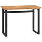 Solid Teak Wood Industrial Rustic Computer Desk Small Compact Size 39.4x17.7in Rectangular Writing Study Table for Home Office Bedroom Small Spaces - size: 17.7 x 39.4 x 29.5 in (W x L x H)